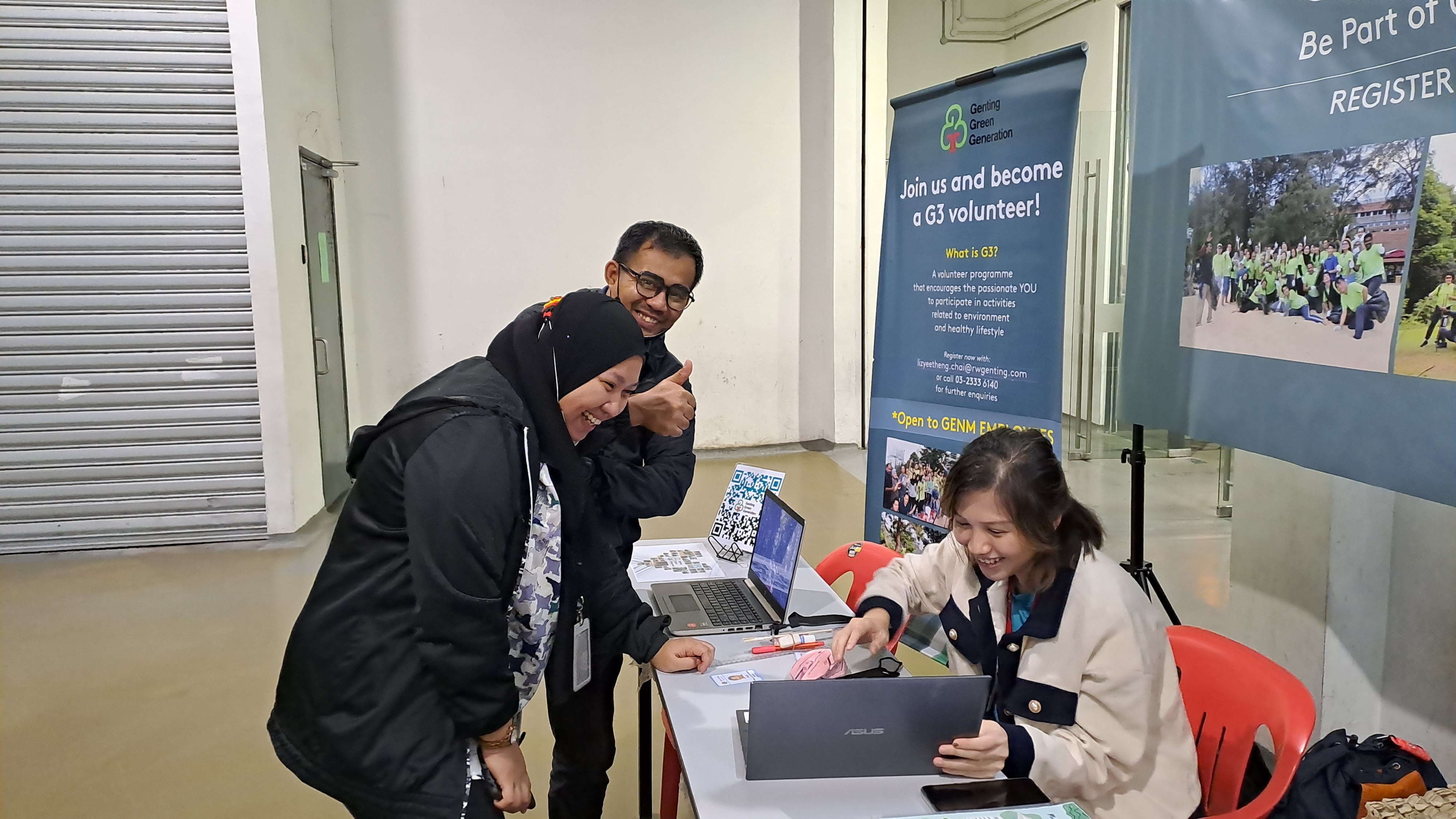 GENM employees registering as G3 Volunteers.