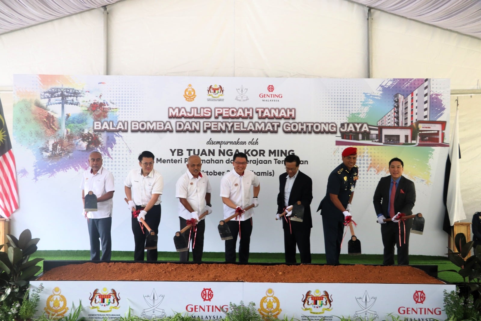 Groundbreaking ceremony with YB Tuan Nga Kor Ming and all the VIPs