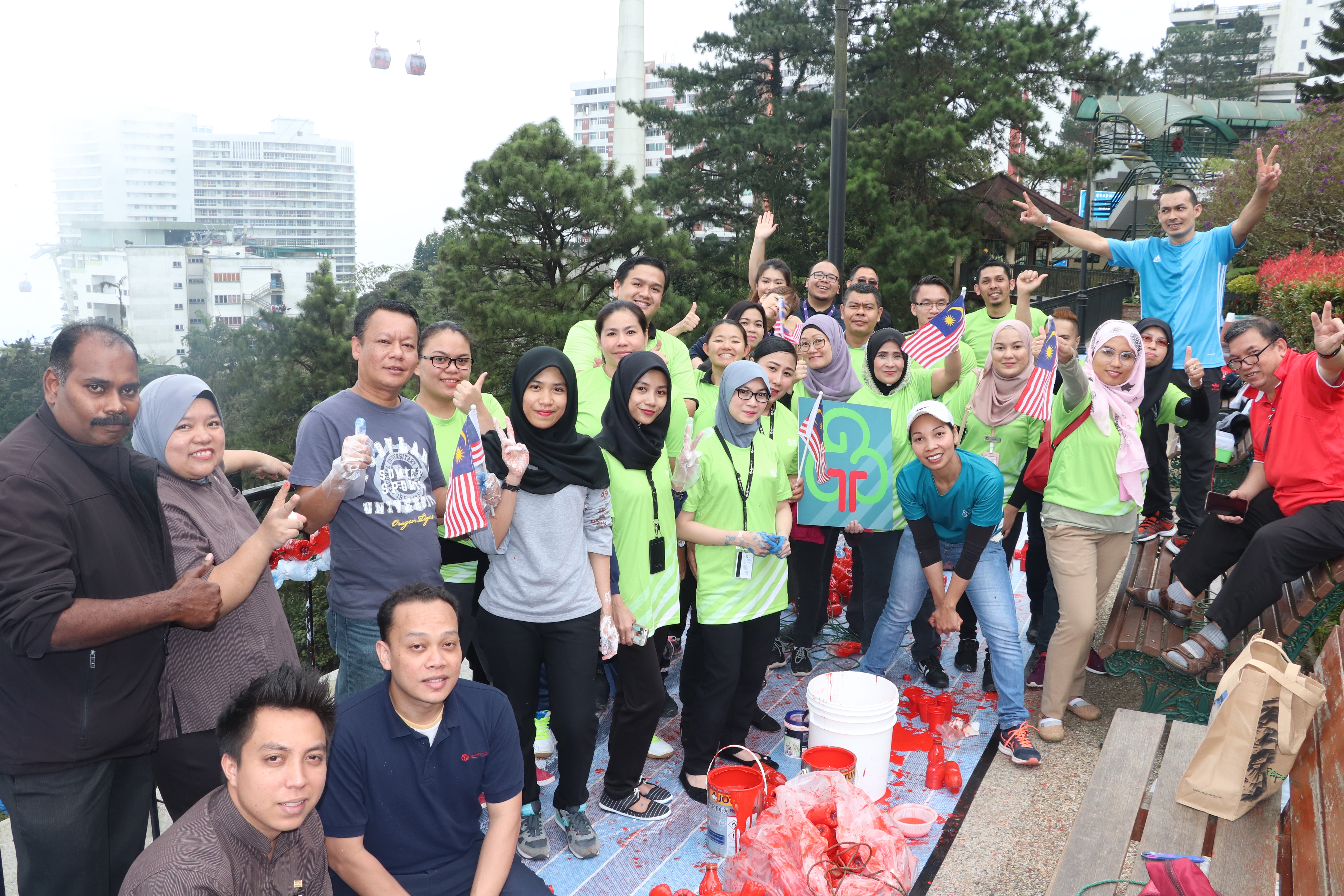 Malaysian flag made of Plastic Bottles at English Garden, RWG image 2